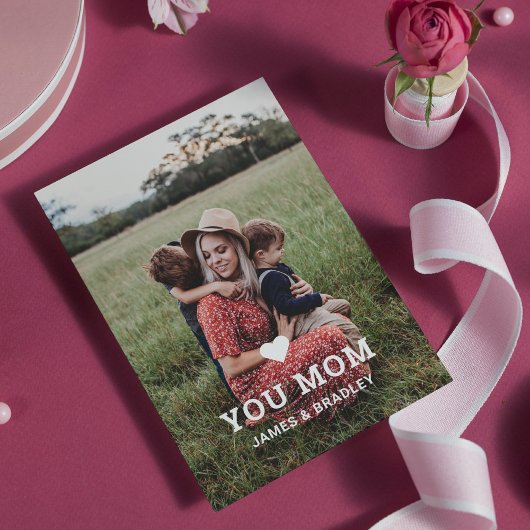 Carte Jolie photo de la fête des mères HEART LOVE YOU MA