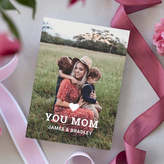 Carte Jolie photo de la fête des mères HEART LOVE YOU MA