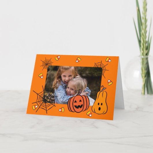 Carte Jolie photo pour enfants Halloween (Devant)