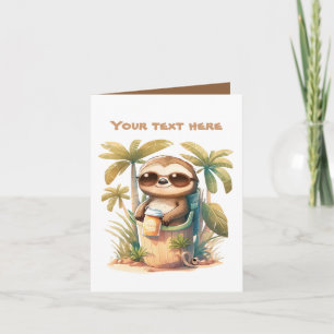 Carte Jolie plage paresse ajouter du texte