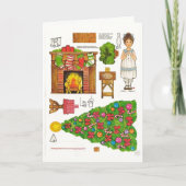 Carte Jolie poupée en papier pour Noël à carreaux à l'an (Devant)