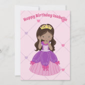 Carte Jolie princesse Custom Hispanic Girl rose Annivers (Devant)