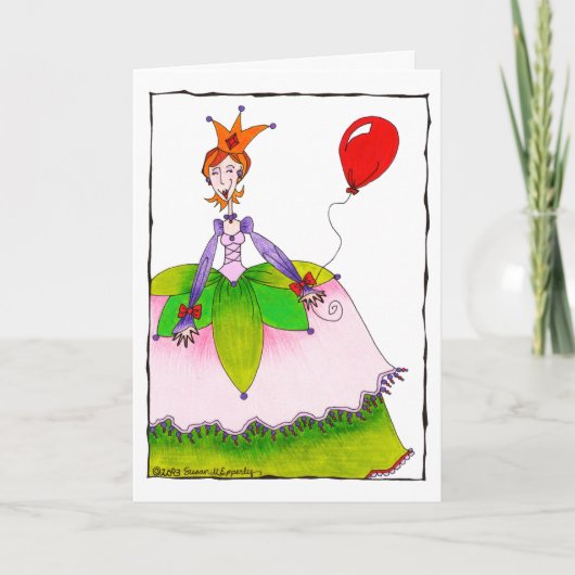 Carte Jolie princesse d'anniversaire pour fille ou entre (Devant)