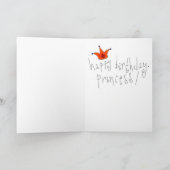 Carte Jolie princesse d'anniversaire pour fille ou entre (Intérieur)