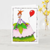 Carte Jolie princesse d'anniversaire pour fille ou entre (Fleur jaune)