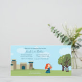 Carte Jolie princesse écossaise filles fête d'anniversai (Debout devant)