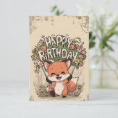 Carte Jolie Renard Enchanted Anniversaire (Debout devant)