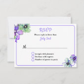 Carte Jolie réponse Mariage florale (Devant)