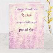 Carte Jolie retraite Florale personnalisée (Fleur jaune)