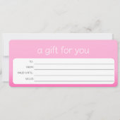 CARTE JOLIE ROSE BUSINESS LOGO RETAIL DON CERTIFICAT (Devant)