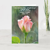Carte Jolie rose rose Bud Bible Verse Art Note Card (Devant)