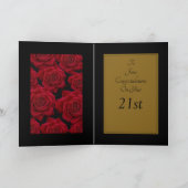 Carte Jolie Rose Rouge Félicitations Anniversaire (Intérieur)