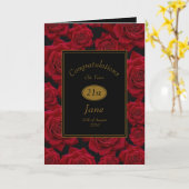 Carte Jolie Rose Rouge Félicitations Anniversaire (Fleur jaune)