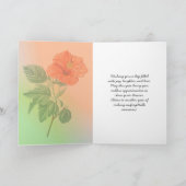 Carte Jolie rose Rouge Tropical Hibiscus Fleurs Annivers (Intérieur)