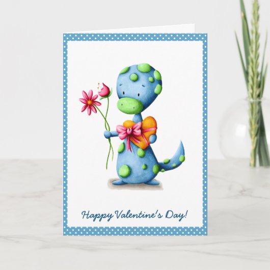 Carte Jolie Saint-Valentin de Dino Bleu (Devant)