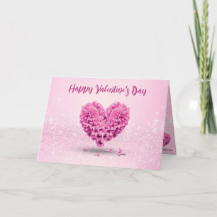 Carte Jolie Saint-Valentin Fleur de jacinthe rose en for