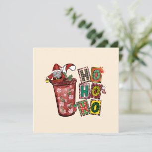Carte Jolie Scandinave Santa Claus Gnome - Coupe de Noël