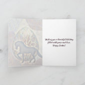 Carte Jolie Silhouette Cheval et Oeufs de Pâques Pâques (Intérieur)