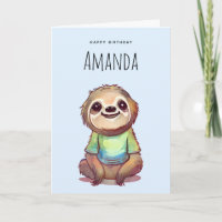 Jolie Sloth portant une chemise Anniversaire