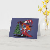 Carte Jolie sorcière de Noël (Fleur jaune)