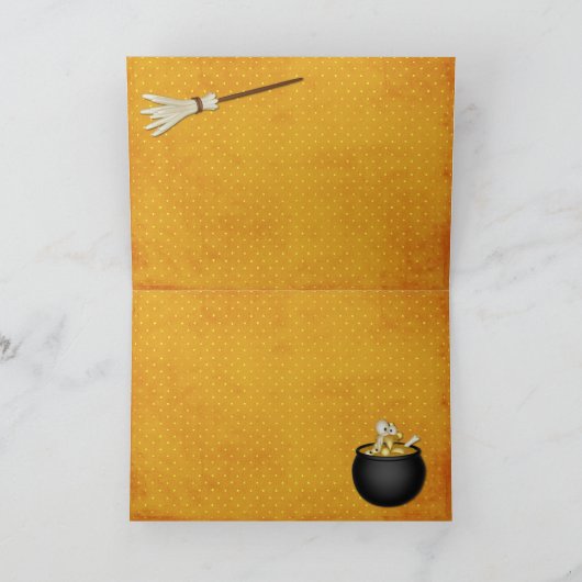 Carte Jolie sorcière d'halloween (Intérieur)