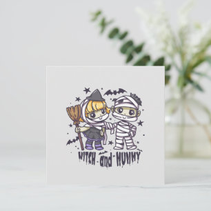 Carte Jolie sorcière et Mischievous maman garçon