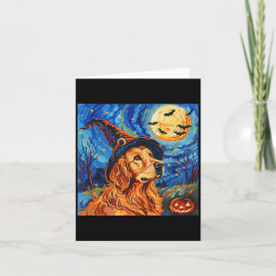 Carte Jolie sorcière Golden Retriever _ Chien drôle Hall