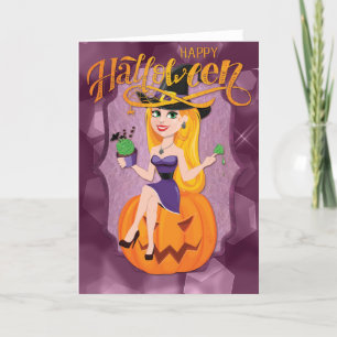 Carte Jolie sorcière Halloween