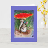 Carte Jolie souris retard anniversaire (Fleur jaune)