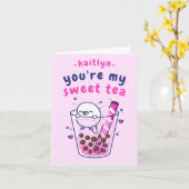 Carte Jolie Tisane Sucrée Budgie Dessin Animé Saint-Vale (Fleur jaune)