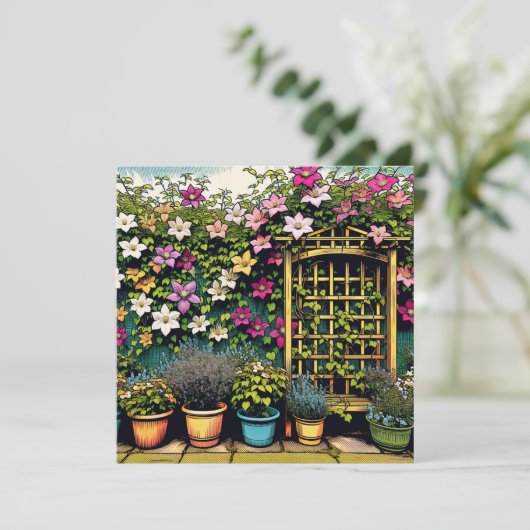 Carte Jolie Trellis extérieurs et Pots de Plantes (Debout devant)