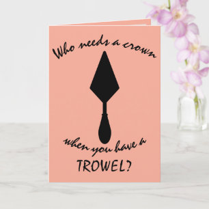 Carte Jolie Trowel archéologue rose et noir
