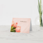 Carte jolie tulipes roses pensée florale simple (Devant)