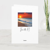 Carte Jolie vague océanique et coucher du soleil Anniver (Dos)