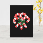 Carte Jolies Canes de Noël Ornement (Fleur jaune)