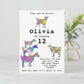 Carte Jolies chèvres Filles Anniversaire Fête Coloré (Debout devant)