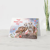 Carte Jolies chouettes Joyeuse Saint-Valentin (Devant)