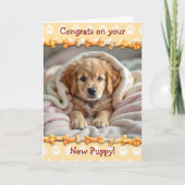 Carte Jolies Félicitations pour votre nouveau chiot  (Devant)