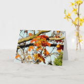 Carte Jolies Feuilles Automne Bénédiction Automne (Fleur jaune)