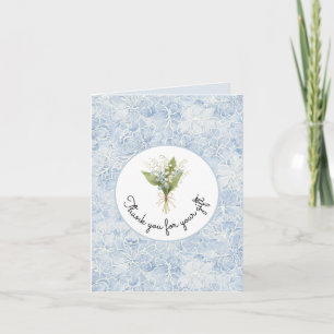 Carte Jolies Fleurs Blanches Bleues Merci