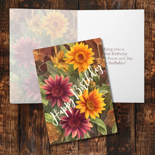 Carte Jolies fleurs d'automne Floral automne Anniversair