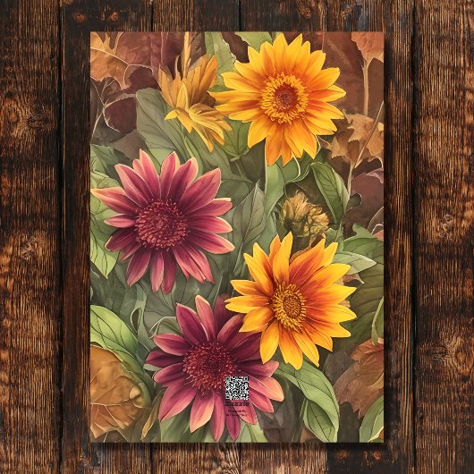Carte Jolies fleurs d'automne Floral automne Anniversair