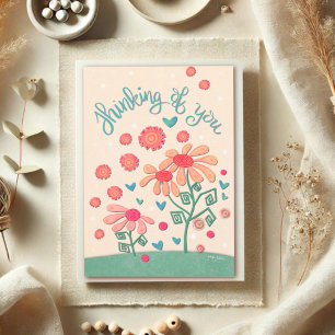 Carte Jolies fleurs de penser à vous Simple Inspirivité