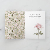 Carte Jolies fleurs de rose rose blush (Intérieur)