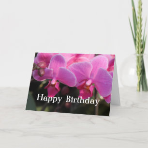 Carte Jolies fleurs d'orchidée rose. Vœux d'anniversaire