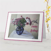 Carte Jolies fleurs roses Joyeux art floral d'anniversai (Fleur jaune)