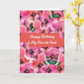 Carte Jolies fleurs roses pour l'anniversaire de la tant (Fleur jaune)