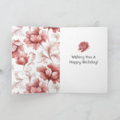Carte Jolies Fleurs Rouges Chic Anniversaire (Intérieur)