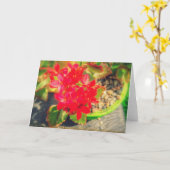 Carte Jolies Fleurs Rouges en Fleurs (Fleur jaune)