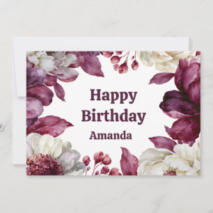Carte Jolies Fleurs Sauvages Élégantes Aquarelle Pour El